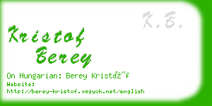 kristof berey business card